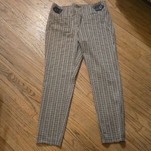 Soho Beige and Black Checkered Trousers